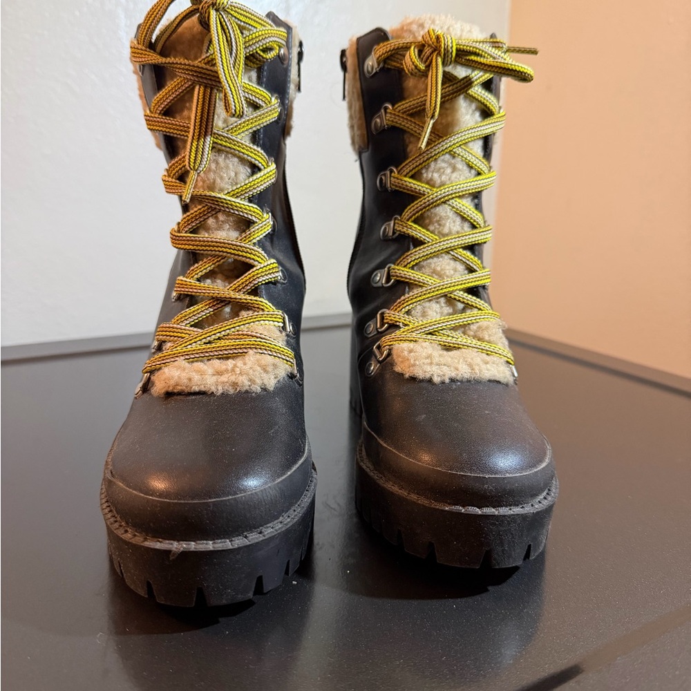 Steve Madden Black and Yellow Winter Boots